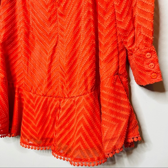 FAVLUX chevron red textured tiered mini dress - Picture 9 of 11